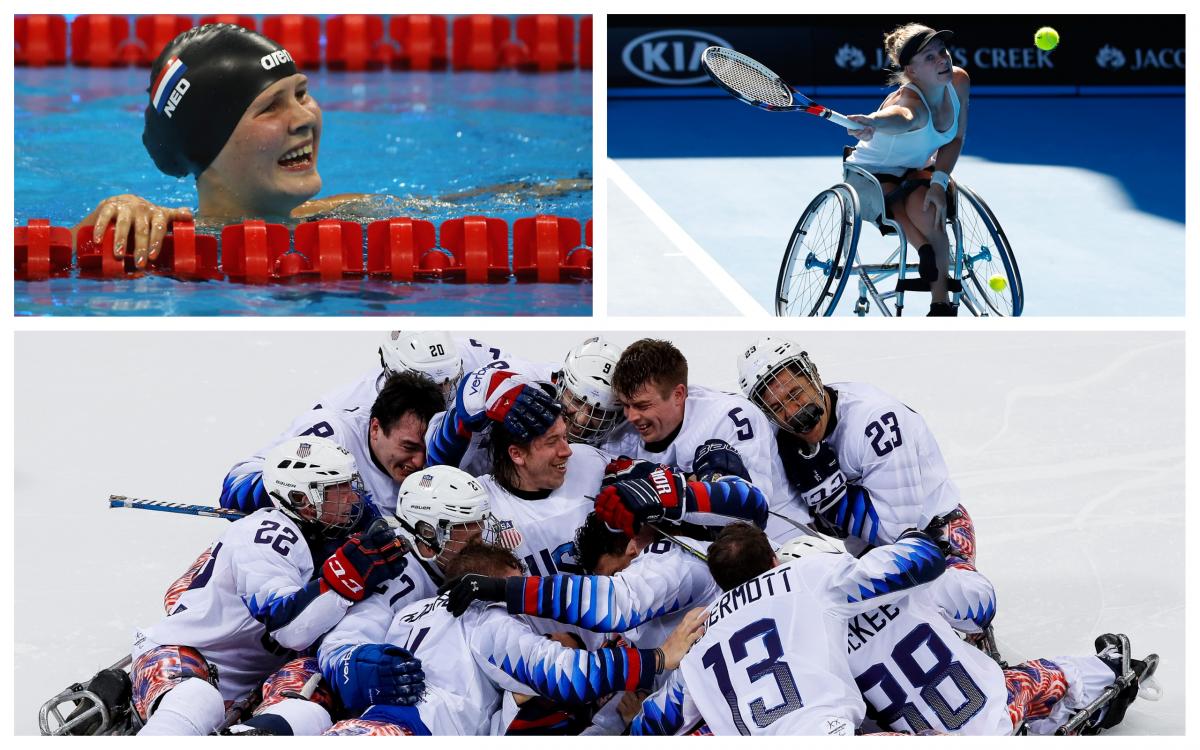 Para athletes celebrating winning