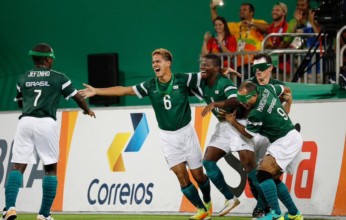 Brazil took blind football gold at their home Paralympics in Rio de Janeiro