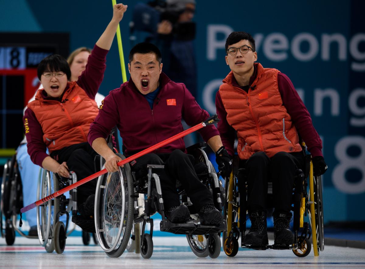 China - wheelchair curling - gold - PyeongChang 2018 The Chinese wheelchair curling team won the country´s first Winter Paralympic gold in PyeongChang