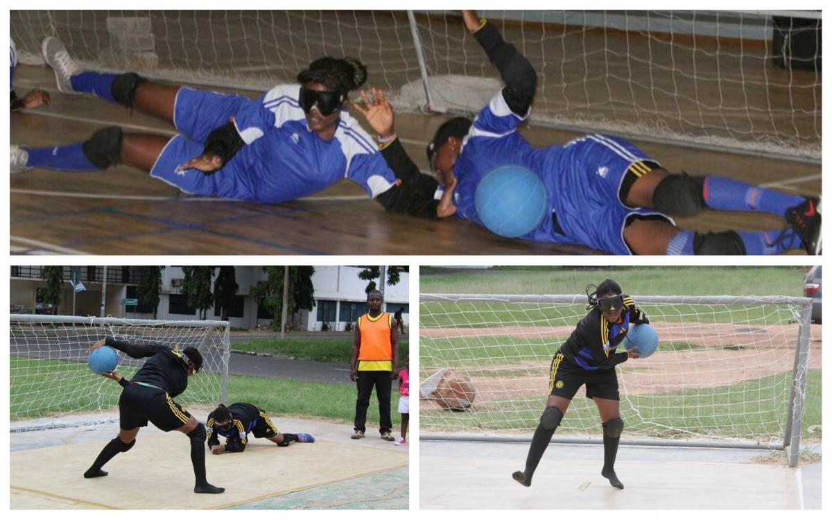 Ghana goalball goalball players in action