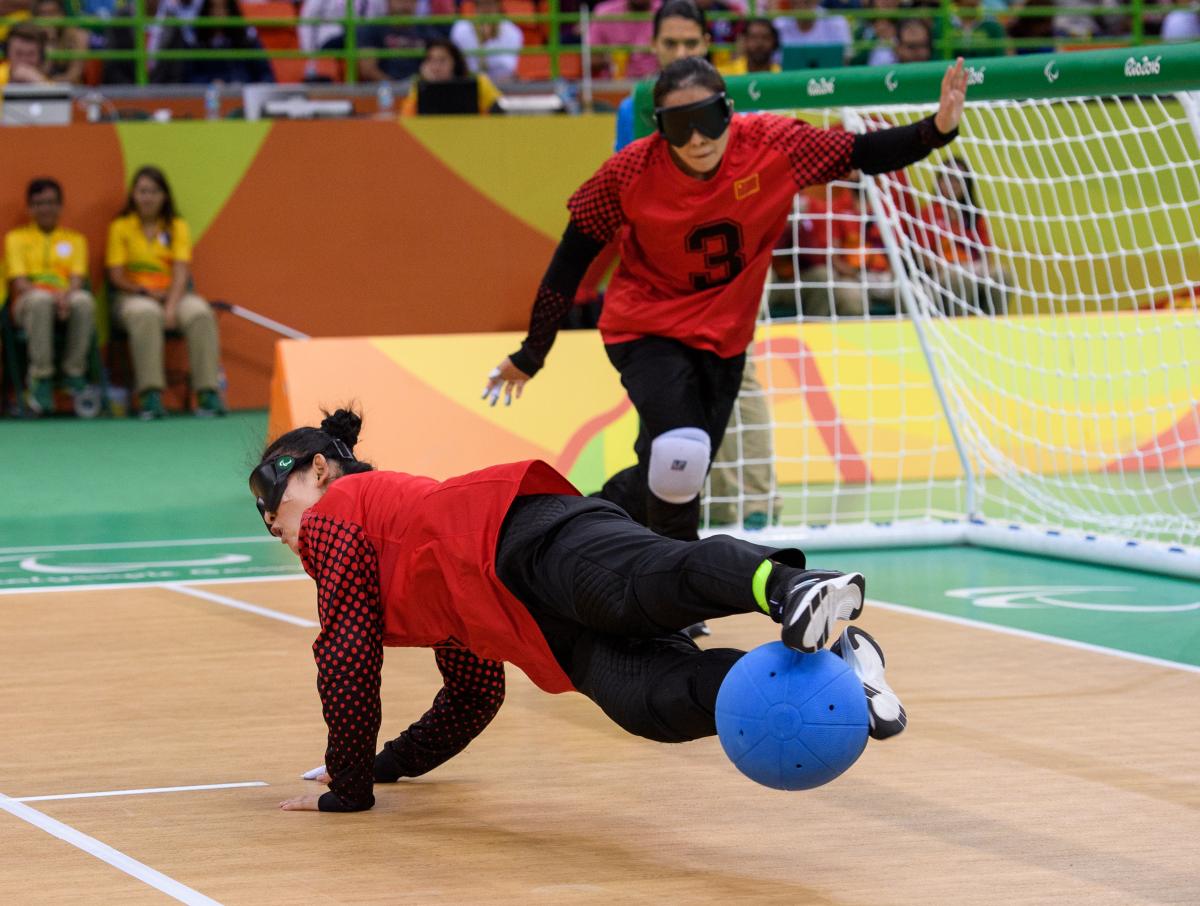 China goalball female goalball players in action