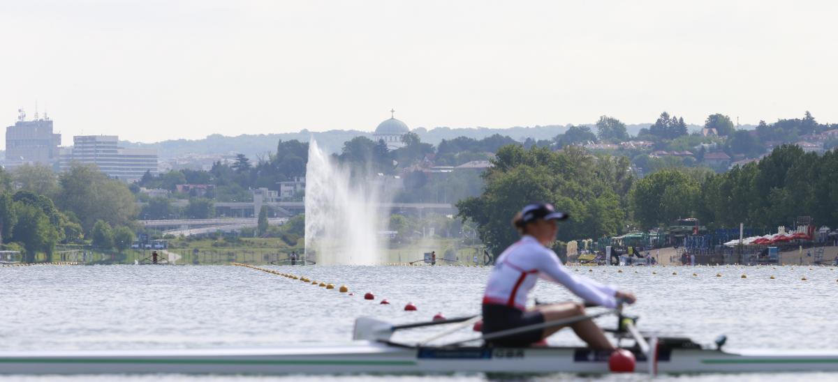 a beauty shot of a rowing lake