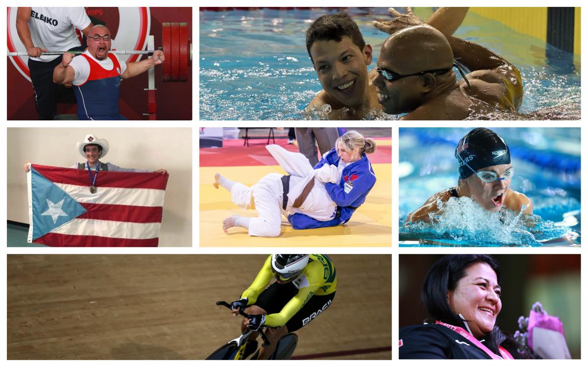 Americas AOTM collage May 2018 seven Para athletes competing at their sports