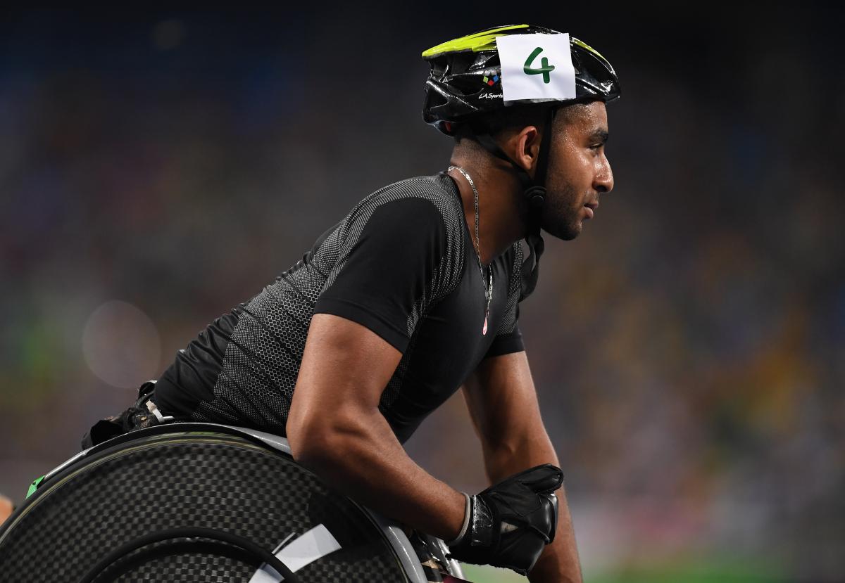 Walid Ktila - London 2017 a male wheelchair athlete at the end of the race