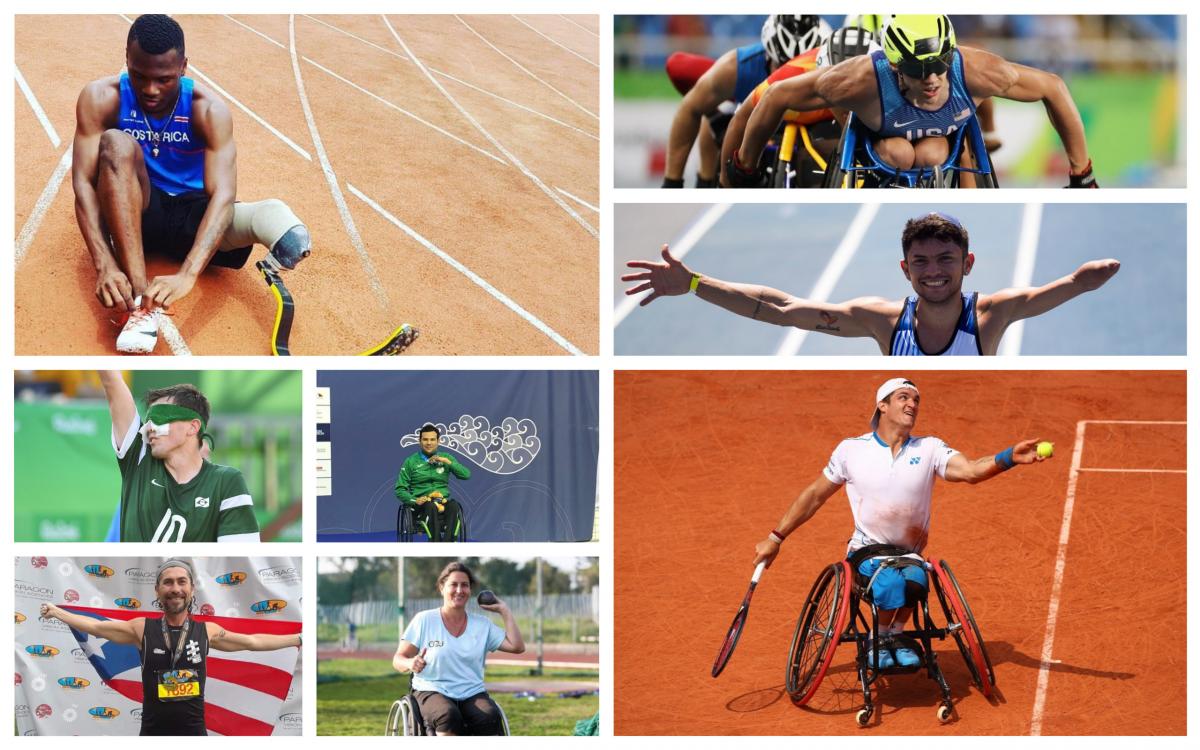 Americas AOTM June 2018 - collage eight Para athletes competing at their sports