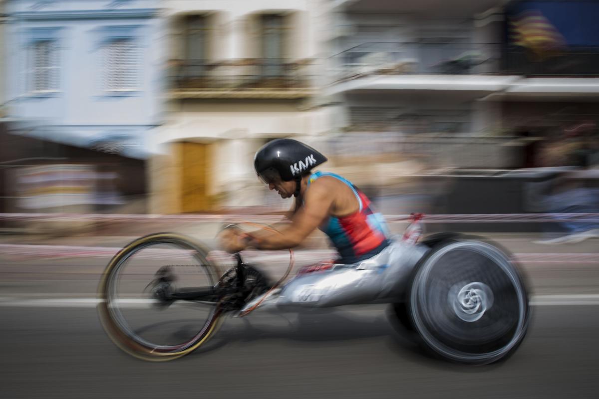 Alex Zanardi male Para cyclist Alex Zanardi during a road race