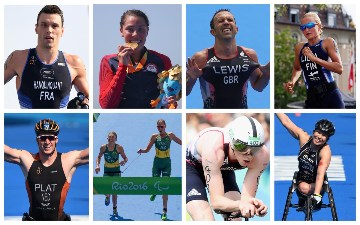 male and female Para triathletes competing in the sport 