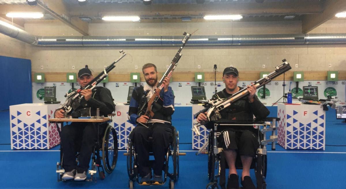 Andrea Liverani - Chateauroux 2018 - Shooting Para Sport Italy´s Andrea Liverani (centre) broke a world record at Chateauroux 2018