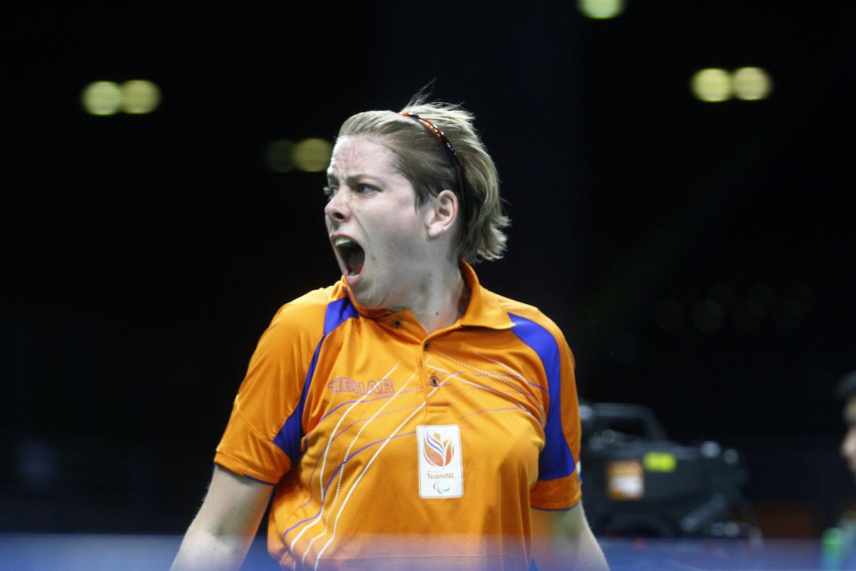 female Para table tennis player Kelly Van Zon