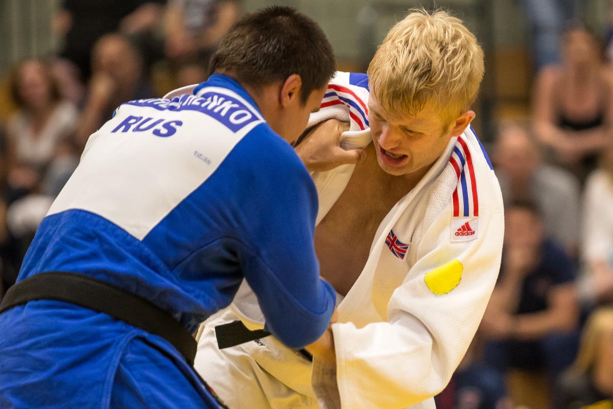 Chris Skelley - Great Britain male judoka Chris Skelley wrestles with another fighter