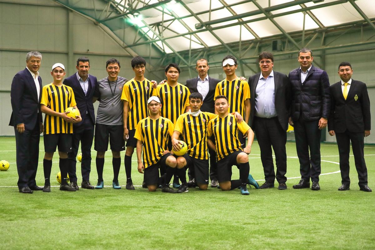 Luis Figo was among the attendants to the blind football training sessions in Kazakhstan