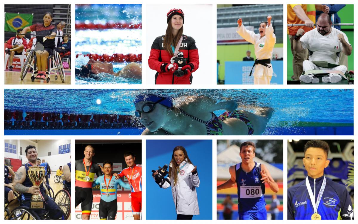 Americas Athlete of 2018 - collage twelve Para athletes from the Americas competing in their sports