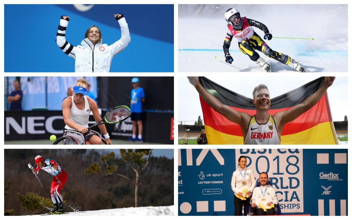 Laureus Awards 2019 nominees - collage six Para athletes celebrating wins in their sports
