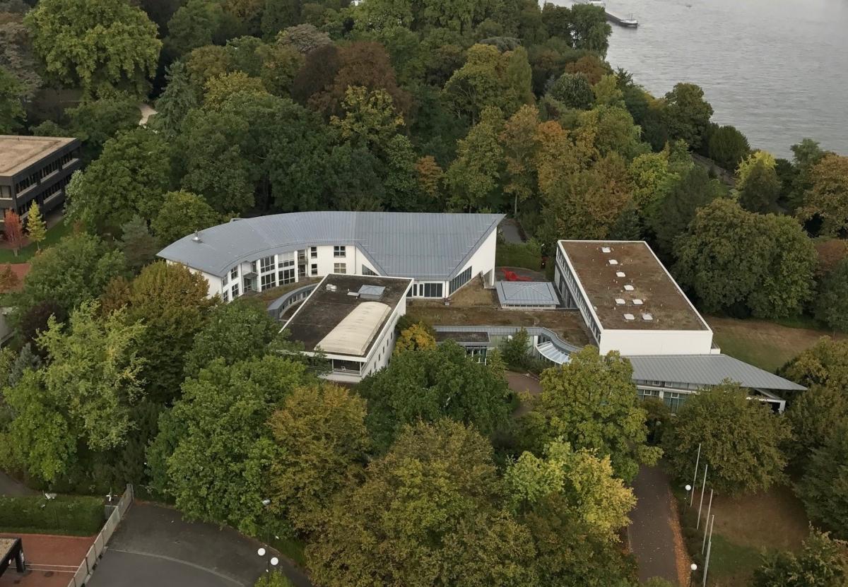 an aerial shot of the buildings that will become the IPC headquarters