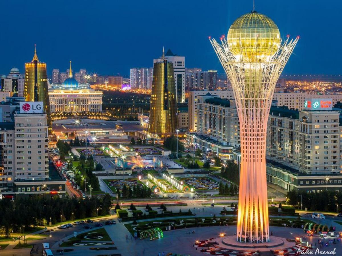 a night time view of Astana