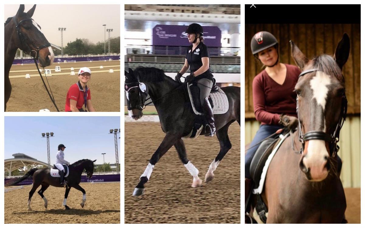 female Para equestrian rider Bert Sheffield on her horse