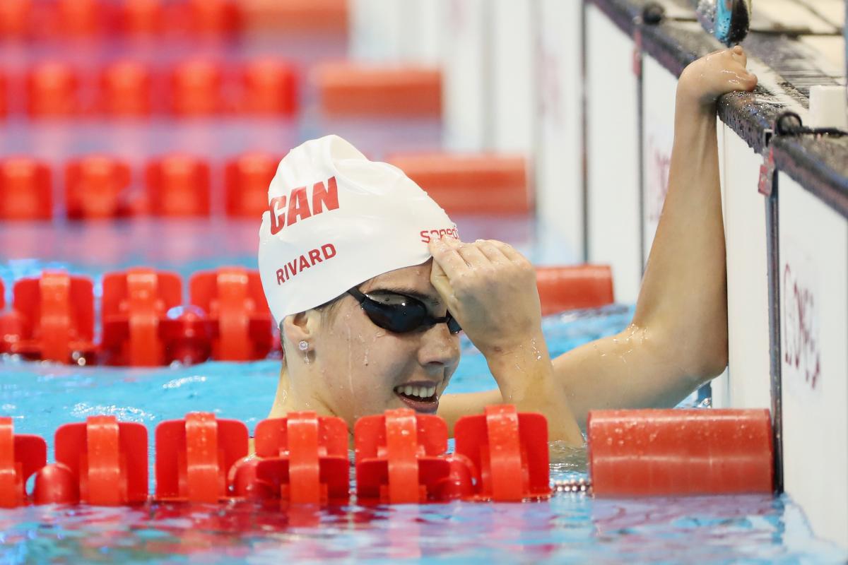 Canadian swimmer Aurelie Rivard in the pool