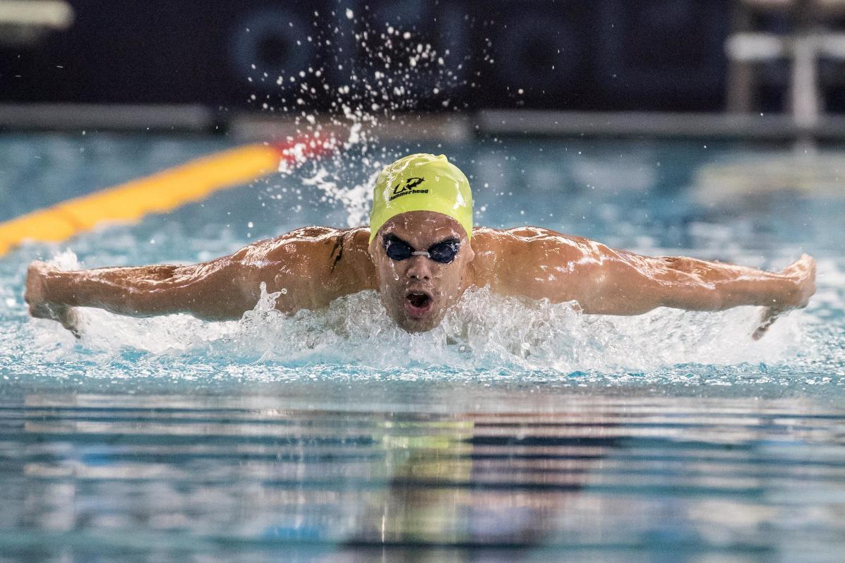 A man swimming 