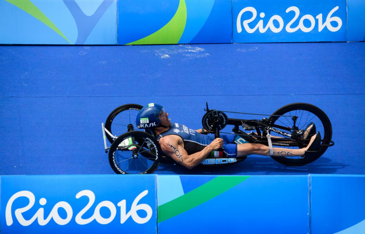 male Para triathlete  Giovanni Achenza 