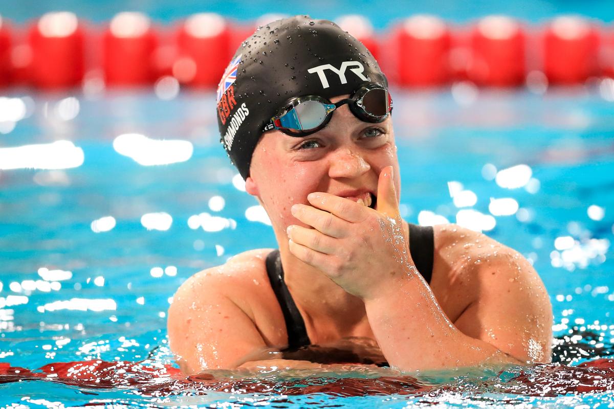 Ellie Simmonds - World Series - Glasgow 2019 Ellie Simmonds close to tears in the pool after the race