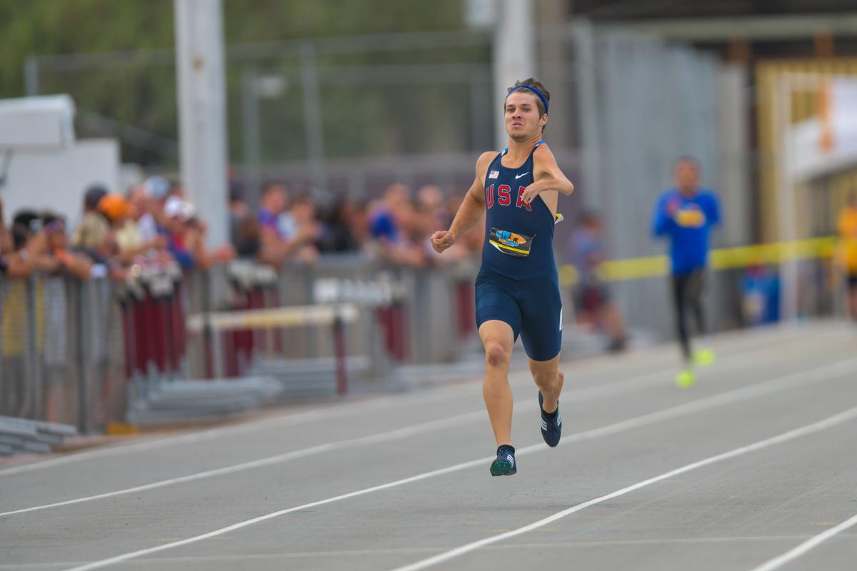 Arizona Grand Prix - Para athletics US sprinter on the track running towards the finish line