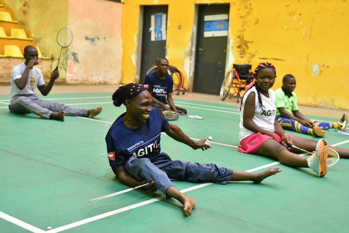 Para badminton athletes participate in a BWF training camp in Ugand funded by the Agitos Foundation Grant Support Programme