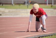 Athlete preparing for a race at the IPC development camp in Zambia.