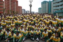 Brazil's delegation gets together for a picture