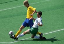 Athletes practicing Football 7 a-side.