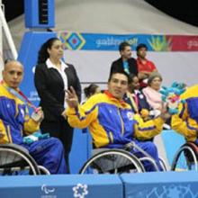 Three Colombian players during the Guadalajara 2011 Parapan American Games