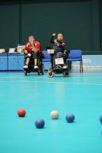 Boccia match at the Parapans 2011