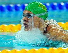 A picture of a woman swimming