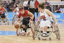 Cindy Ouellet with basketball on attack