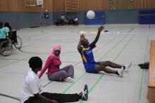 sitting volleyball practice