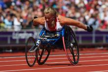 Hannah Cockroft set a new Paralympic record in the women's 100m - T34 at the London 2012 Paralympic Games