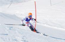 A picture of a man skiing