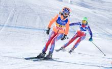 Great Britain's Kelly Gallagher with guide Charlotte Evans