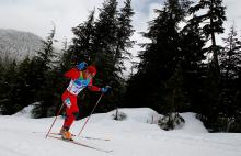 A picture of a man skiing