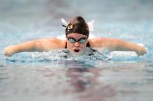 A picture of a woman swimming