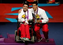 Jose Macedo at the victory ceremony