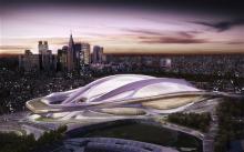 An artist's impression of how the Tokyo 2020 national stadium will look