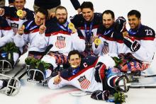 USA's ice sledge hockey team