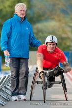 British wheelchair racer David Weir with his lifelong coach Jenny Archer MBE.