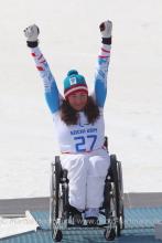 Claudia Loesch, Austria celebrates her silver medal