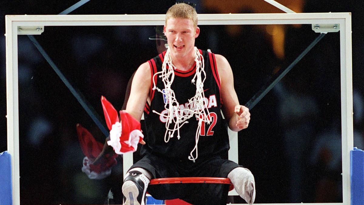 A picture of a man sit down on a basket