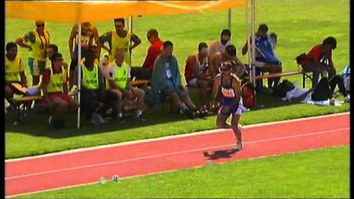 Athletics - Zeynidin Bilalov - men's triple jump T11 final - 2013 IPC Athletics World C...