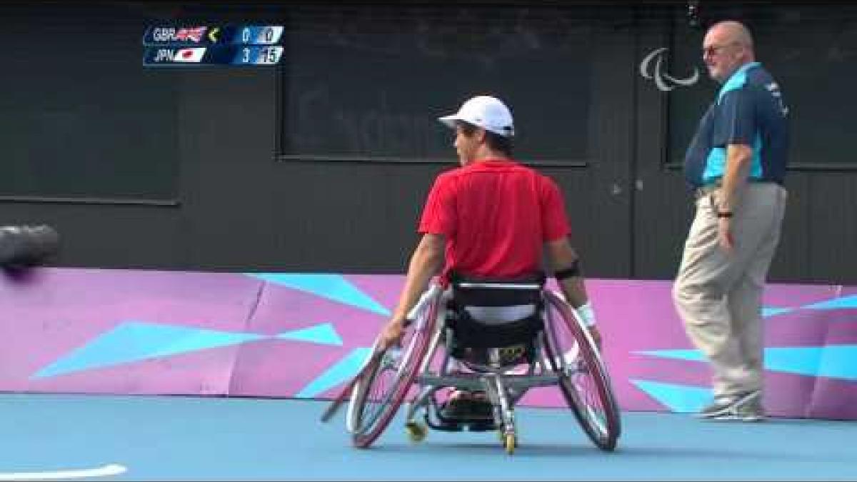 Wheelchair Tennis - GBR vs JPN - Men's Singles Third Round - 1st set - London 2012 Paralympic Games