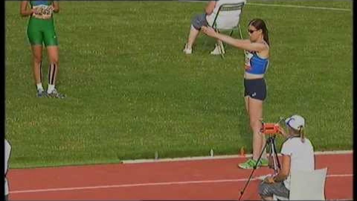 Athletics - Elisa Montonen - women's long jump T11 final - 2013 IPC Athletics World C...