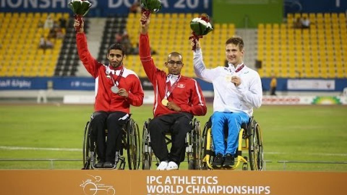 Men's 200m T34 | Victory Ceremony |  2015 IPC Athletics World Championships Doha