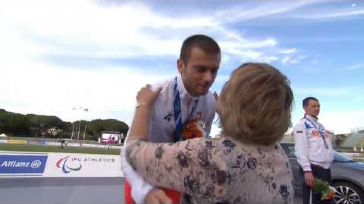 Men's 100 m T47 | Victory Ceremony | 2016 IPC Athletics European Championships Grosseto